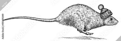 Vintage engraving isolated mouse glasses dressed fashion set illustration mice ink sketch. Rat background rodent silhouette gnawer hamster sunglasses hipster hat art. Hand drawn vector image