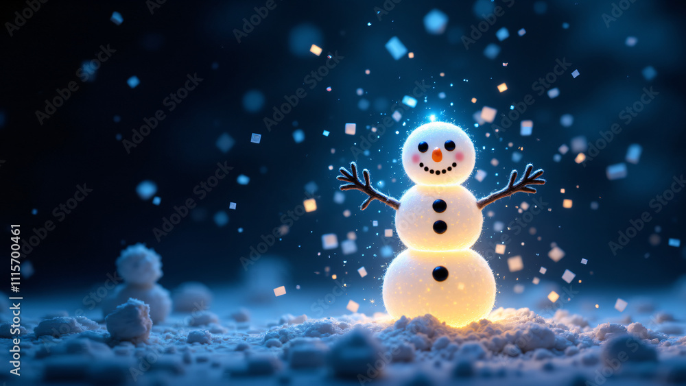 Obraz premium Festive Snowman A Magical Winter Decoration to Brighten Your Holiday Season