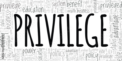 Privilege word cloud conceptual design isolated on white background.