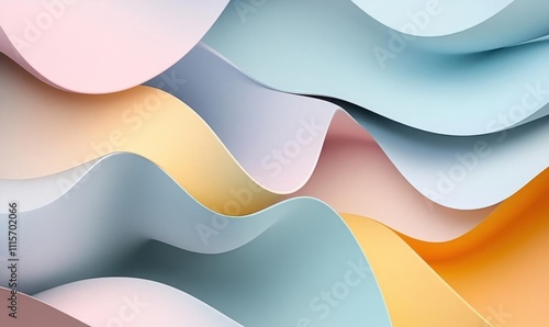 Abstract waves of soft pastel colors create a soothing visual effect.