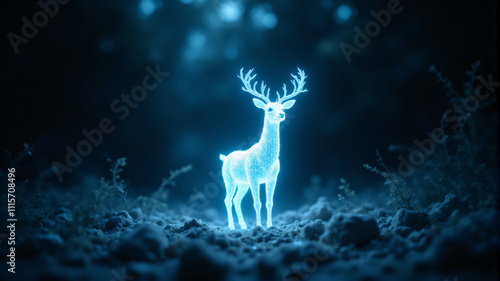 Illuminated Deer A Stunning Visual Representation of Nature's Beauty and Mystique photo