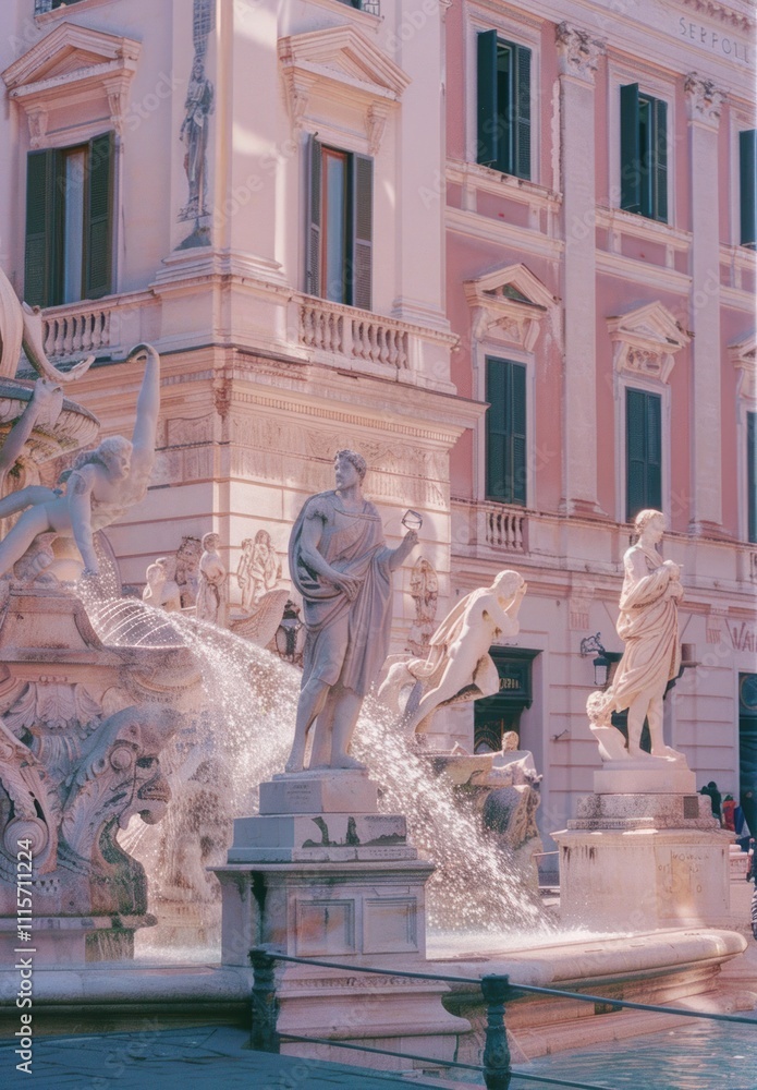 Obraz premium Serene Roman Fountain Sculptures