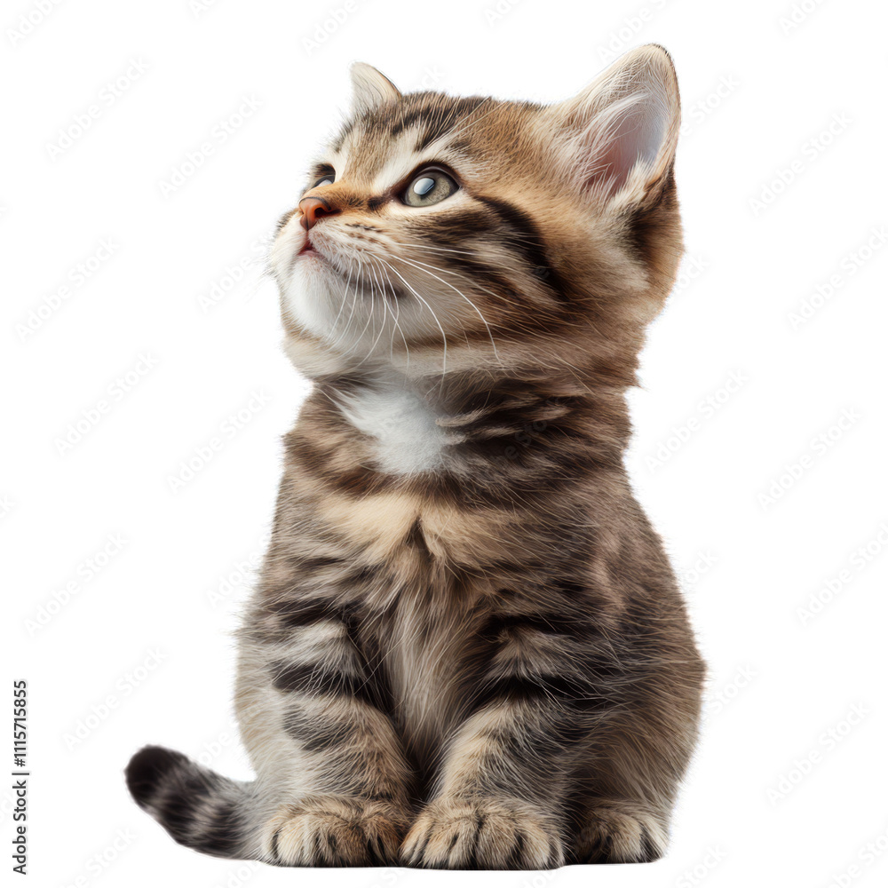 Obraz premium A kitten on a transparent background.