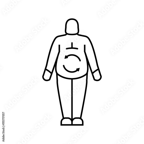 metabolic syndrome obesity overweight line icon vector. metabolic syndrome obesity overweight sign. isolated contour symbol black illustration