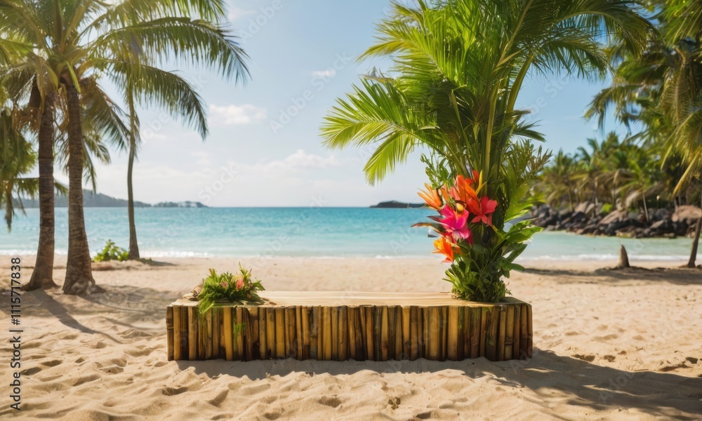 Fototapeta premium Tropical Beach Wedding Setup 