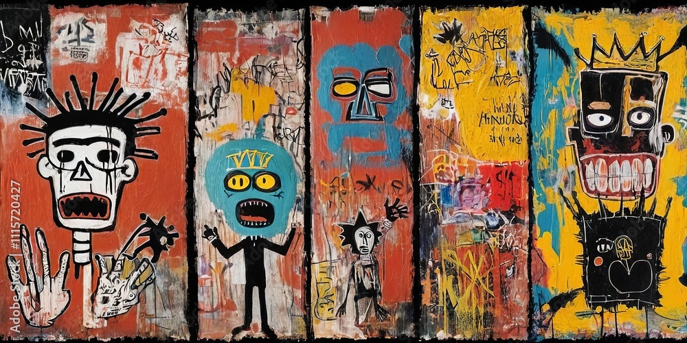 Obraz premium A painting of four men with different expressions