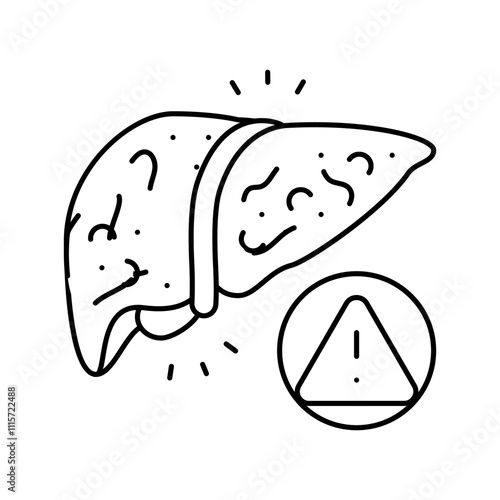 fatty liver disease obesity overweight line icon vector. fatty liver disease obesity overweight sign. isolated contour symbol black illustration