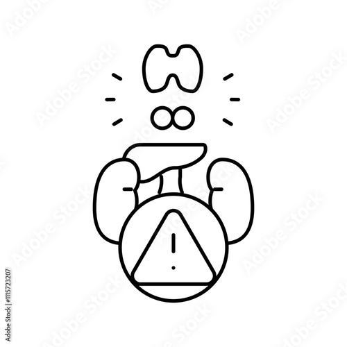 endocrine disorder obesity overweight line icon vector. endocrine disorder obesity overweight sign. isolated contour symbol black illustration