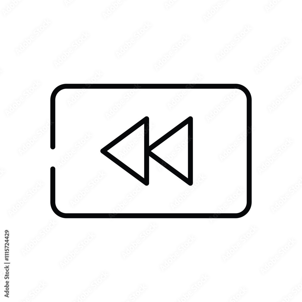 Rewind Button vector icon Rewind Button vector icon