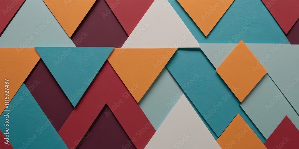 A colorful abstract design made of triangles and squares A colorful abstract design made of triangles and squares