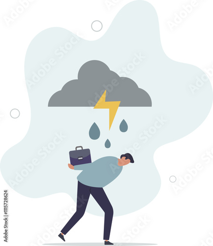 Having bad day, disappointed work, discourage or depression, failure feeling bad or difficulty, having problem and trouble concept.flat characters.