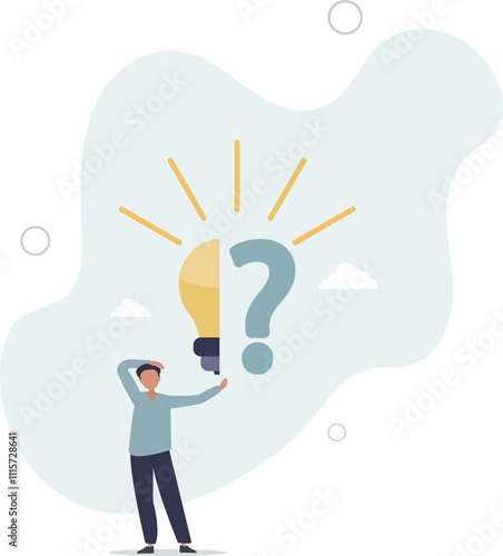 Business problem, idea, decision making and solution, job and career path concept.flat characters.