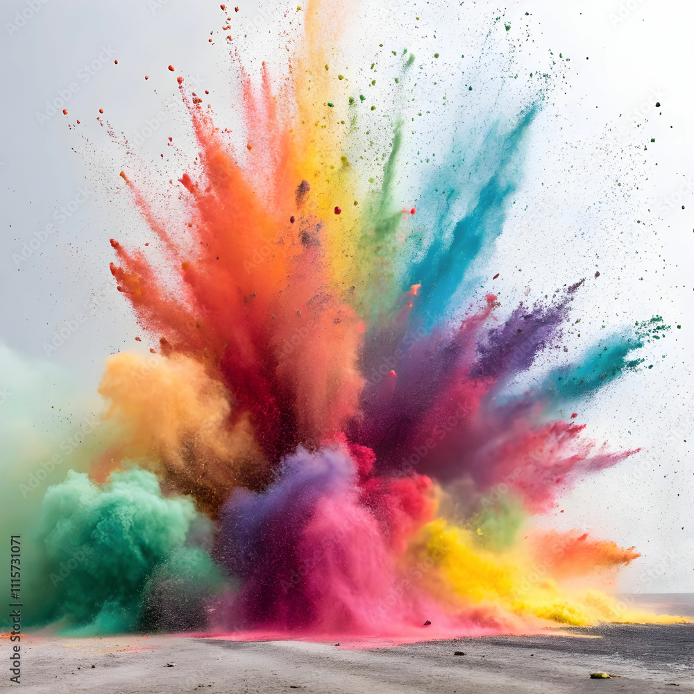 colored powder explosion abstract closeup dust on colored powder explosion abstract closeup dust on
