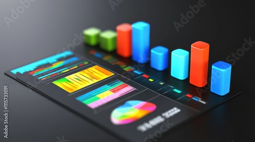 Wallpaper Mural Colorful data visualization with charts and graphs for analysis. Torontodigital.ca