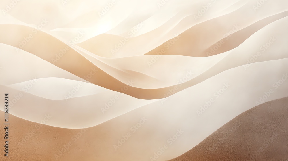 Obraz premium An abstract, wavy, light colored background.