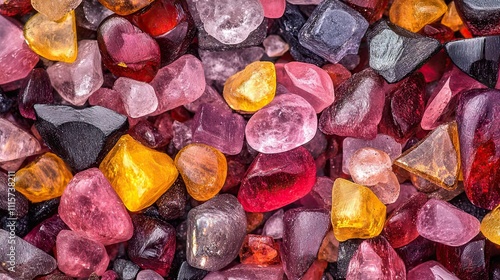 Colorful Gemstones Collection Closeup View photo