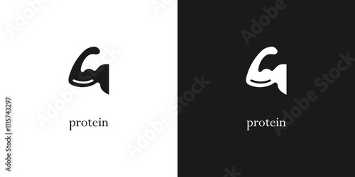 High protein icon. High protein label. Bodybuilding vector illustration for product packaging logo, sign, symbol or emblem isolated.