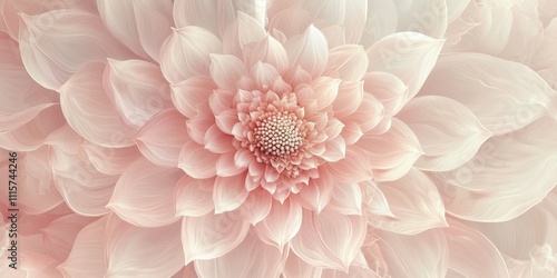 Elegant floral motif in soft pink and cream hues vintage-inspired pattern with intricate details