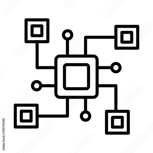 Data Distribution line icon