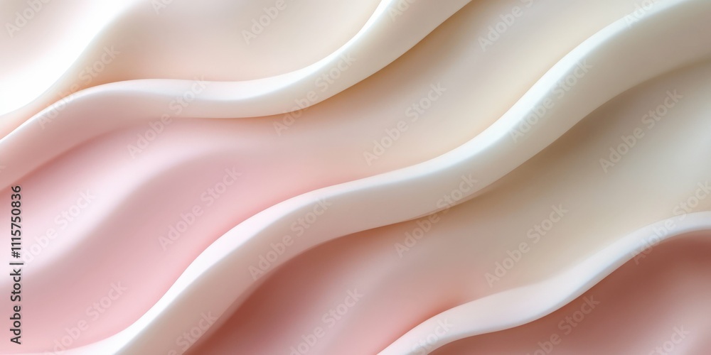 Obraz premium Wavy pastel shapes in soft tones abstract smooth composition vibrant yet calming design even studio lighting with soft shadows