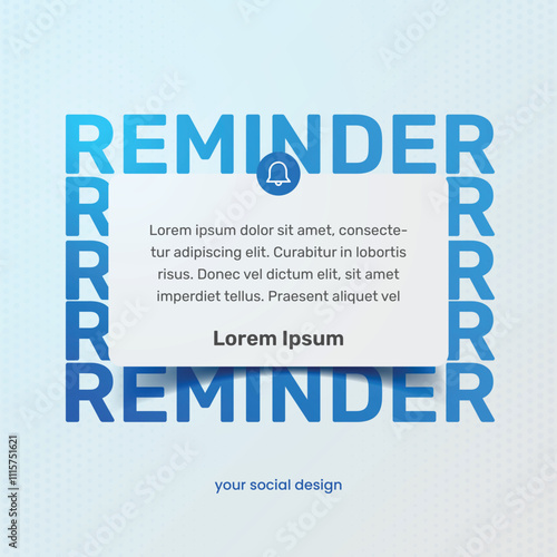Reminder social media post template design. motivational quotes post web banner