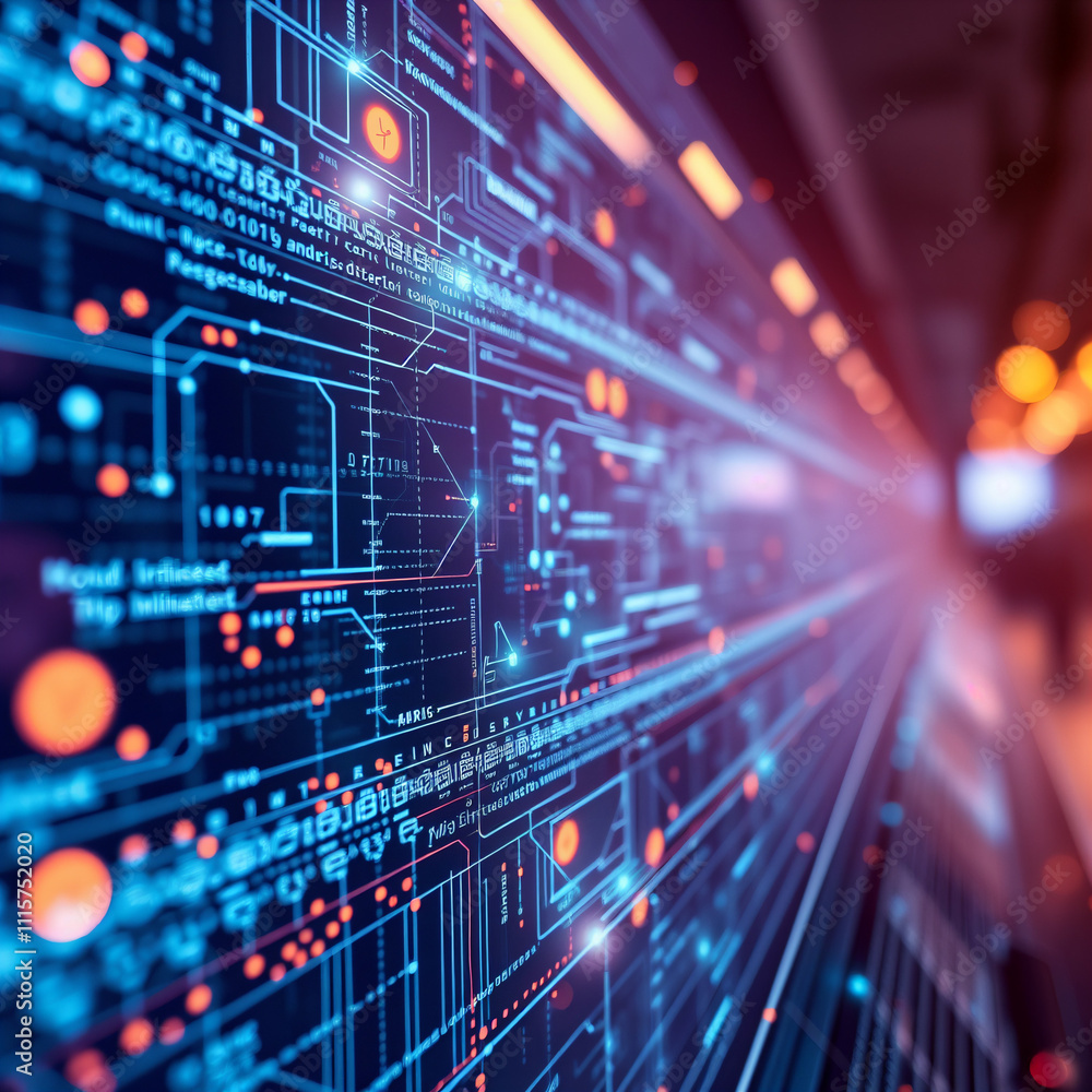 Obraz premium Abstract Digital Data Stream Visualization