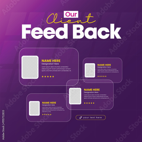 Clients feedback or testimonial social media post design template.