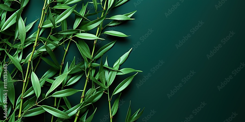 Fototapeta premium bamboo leaves on a mat