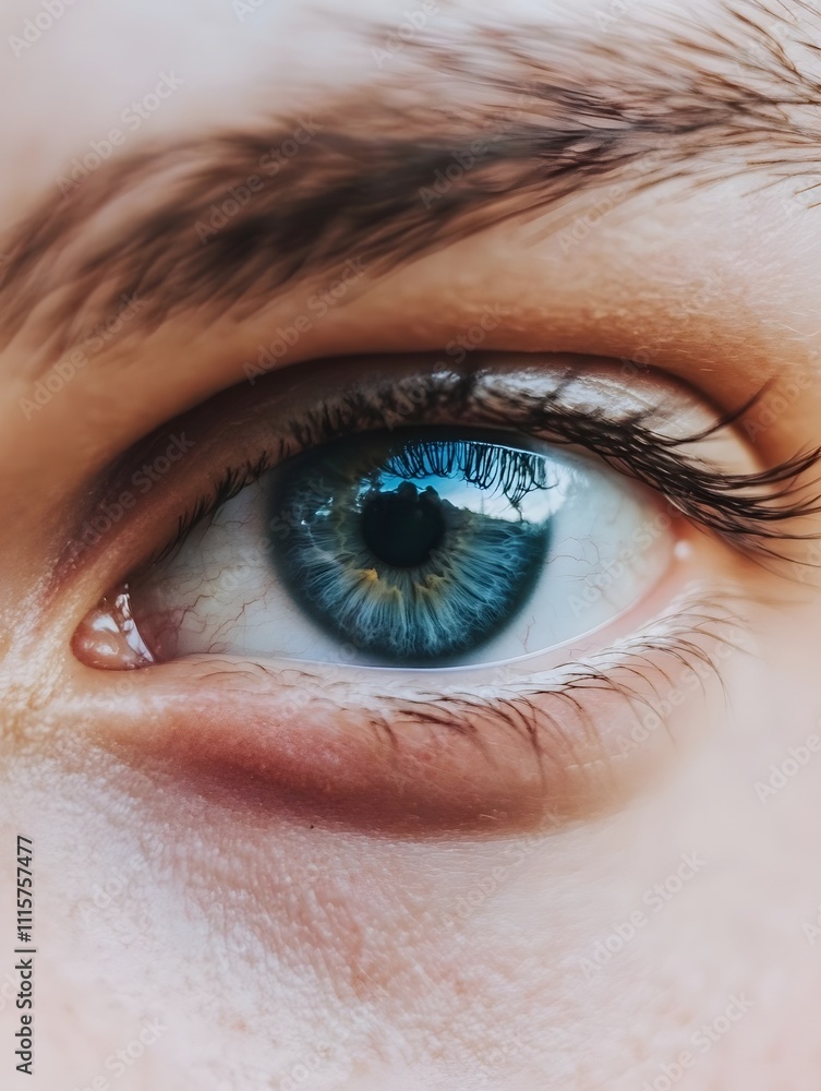 Fototapeta premium Human Eye close-up with eyelashes ,iris and pupil eyes vision