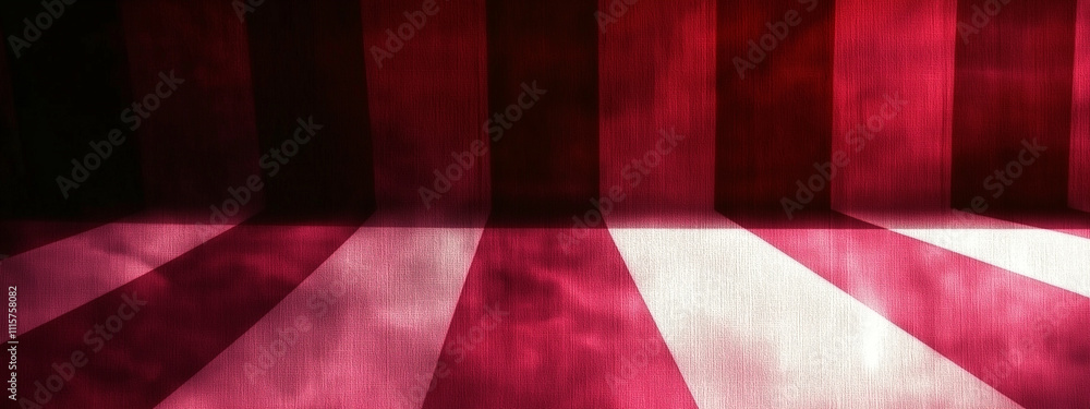 Naklejka premium Abstract Red and White Striped Spotlight Texture