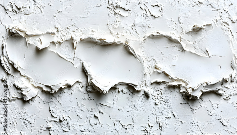 Obraz premium Close-up textured white plaster strokes.