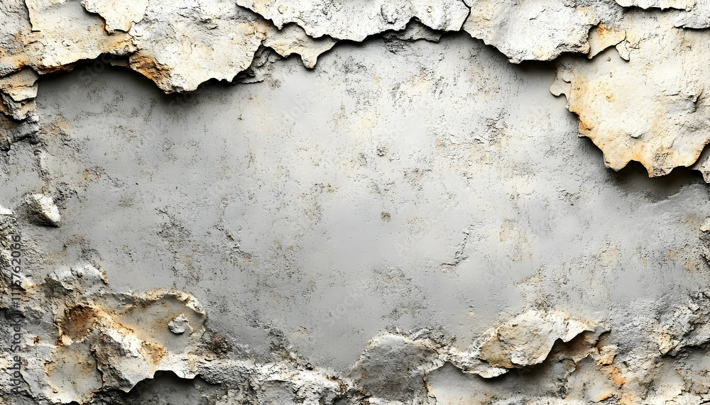Obraz premium Cracked and peeling paint on a rusty metal surface.