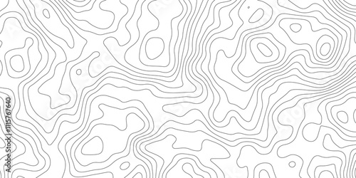 White background topography contour map with black curve lines. luxury topographic wavy pattern and geographic grid map patterns, topography line map. Vintage outdoors style. 