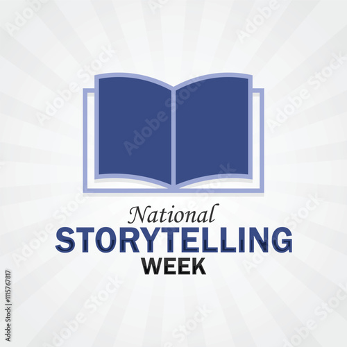 National Storytelling week. Holiday concept. Template for background, banner, card, poster with text inscription. Vector illustration