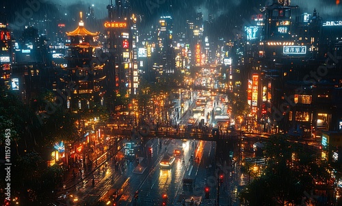 Wallpaper Mural City skyline at night illuminated by vibrant lights Torontodigital.ca