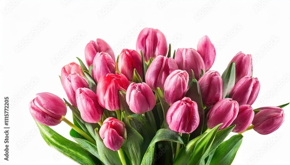 Fototapeta premium Elegant Bouquet of Pink Tulips. Perfect for International Women’s Day, Mother’s Day, or Spring Celebrations, Symbolizing Grace, Love, and New Beginnings. Thoughtful Gift or Décor Inspiration