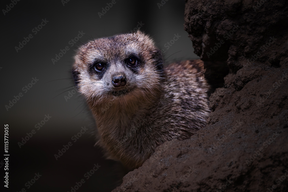 Obraz premium The meerkat or suricate cub, Suricata suricatta 