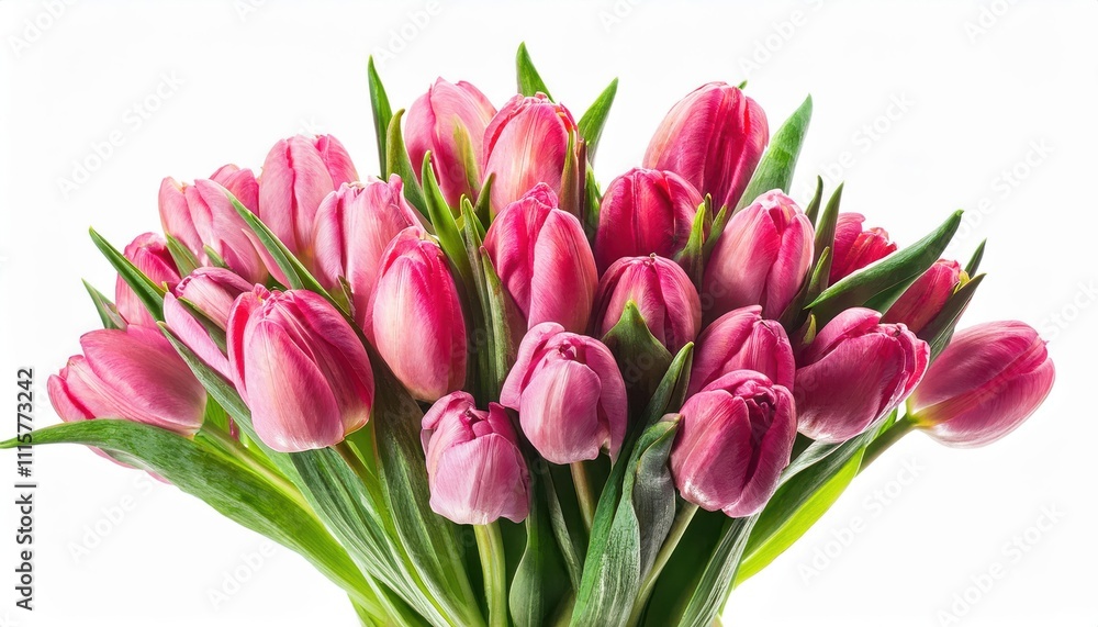 Obraz premium Elegant Bouquet of Pink Tulips. Perfect for International Women’s Day, Mother’s Day, or Spring Celebrations, Symbolizing Grace, Love, and New Beginnings. Thoughtful Gift or Décor Inspiration