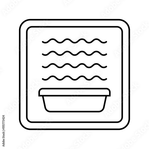 microwave safe label product caution line icon vector. microwave safe label product caution sign. isolated contour symbol black illustration