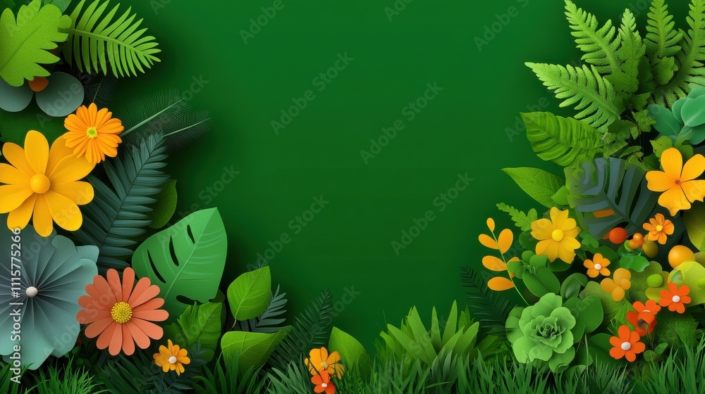 Obraz premium [Sustainable Gardening conservation regenerative] Vibrant Floral Background with Black Accent Wall Decor