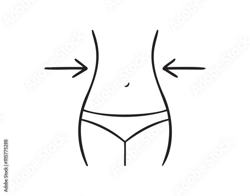 Female hips and waist outline icon. Slim healthy figure line silhouette isolated vector illustration. Woman body thin stroke female hips and waist icon