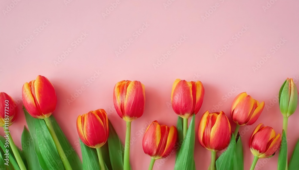 Elegant Red and Yellow Tulips Against a Soft Pink Backdrop. Ideal for Spring Themed Designs, Mother’s Day Greeting Cards, Easter Invitations, Seasonal Decor, and Feminine Aesthetic Inspirations Elegant Red and Yellow Tulips Against a Soft Pink Backdrop. Ideal for Spring Themed Designs, Mother’s Day Greeting Cards, Easter Invitations, Seasonal Decor, and Feminine Aesthetic Inspirations
