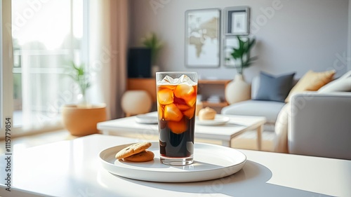 Wallpaper Mural Refreshing Iced Coffee Break in a Modern Living Room Torontodigital.ca