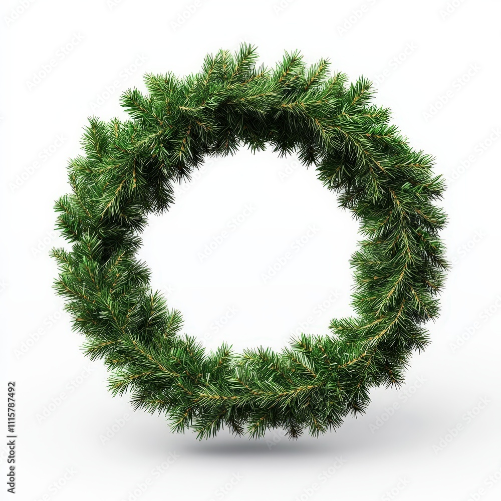 A wreath made of green pine needles A wreath made of green pine needles