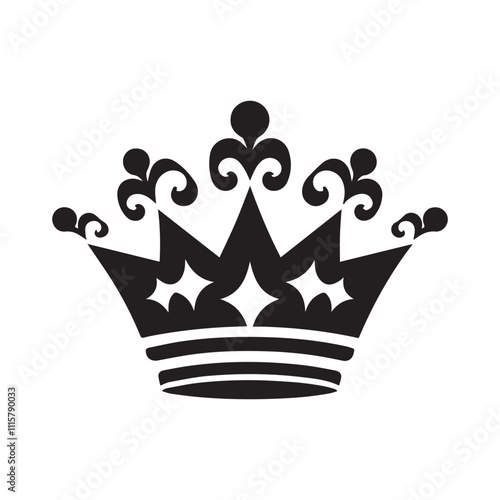 Luxurious and royal crown silhouette vector 