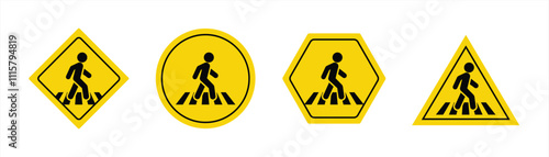 crossing icon, crossing walk pedestrian icon vector illustration