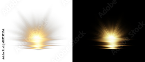 Vector transparent sunlight with lens flare effect. Overlays, overlay, light, Sun, sunrays, overlays, light transitions, lens flare, light leaks and glare in PNG format. PNG sunlight flare light effec