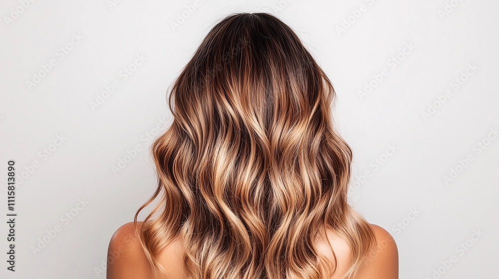 Fototapeta premium Portrait of a woman with balayage highlights and elegant accessories