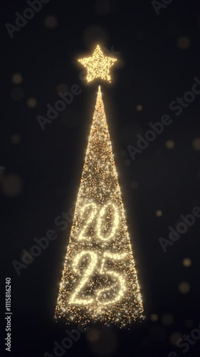 New Year 2025 Tree Christmas Vertical