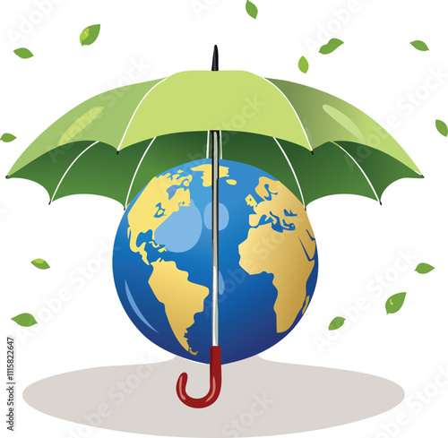 globe under umbrella